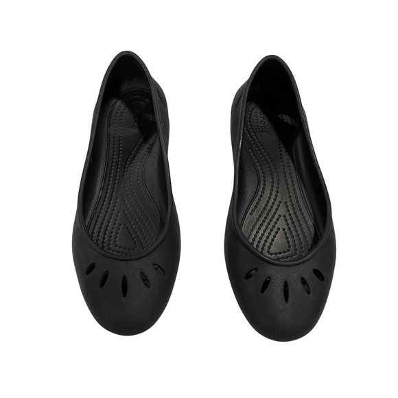 Crocs Flats Women’s Black Slip On Ballet Flats Size 7 - Picture 2 of 5